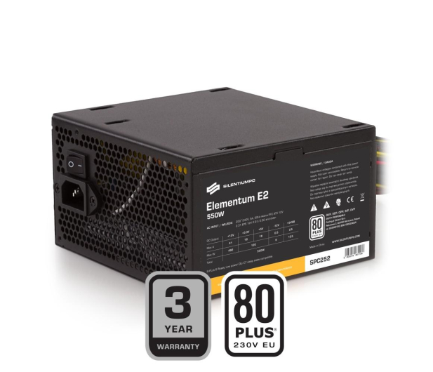 SilentiumPC Elementum E2 550W 80 Plus (BULK) - 535519 - zdjęcie